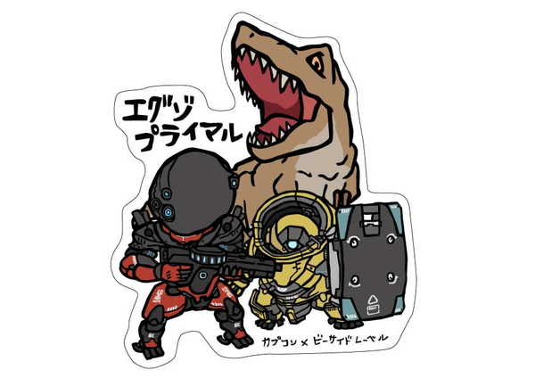 エグゾプライマル CAPCOM×B-SIDE LABEL ステッカー 戦闘