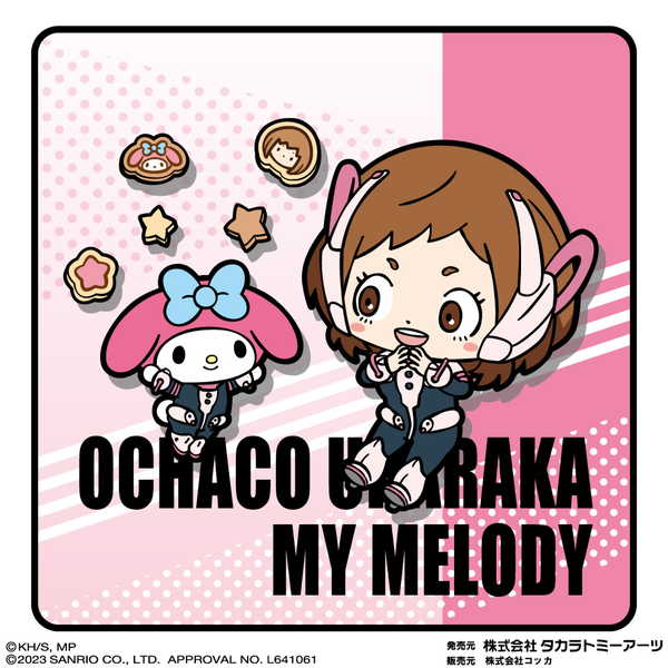 僕のヒーローアカデミア×サンリオ タオルハンカチ 麗日お茶子×マイメロディ