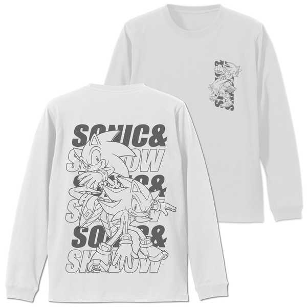ソニック・ザ・ヘッジホッグ 袖ロングスリーブTシャツ SONIC＆SHADOW WHITE-M【予約 再販 6月上旬 発売予定】