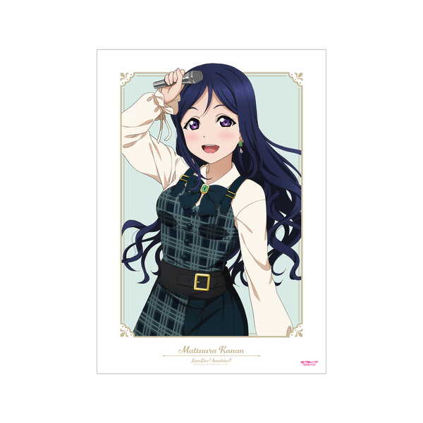 ラブライブ！サンシャイン!! 描き下ろし A3マット加工ポスター 松浦果南 チェックワンピース衣装ver.【予約 再販 9月中旬 発売予定】