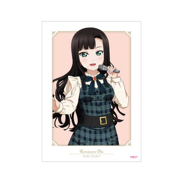 ラブライブ！サンシャイン!! 描き下ろし A3マット加工ポスター 黒澤ダイヤ チェックワンピース衣装ver.【予約 再販 9月中旬 発売予定】