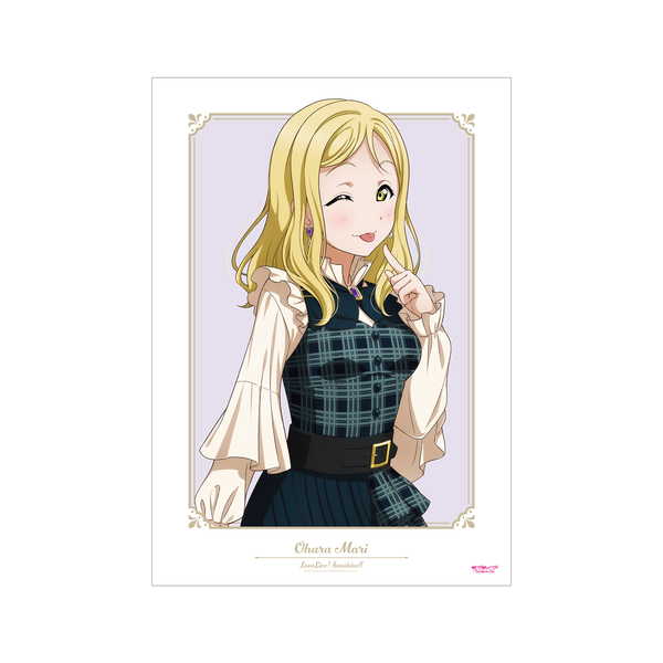 ラブライブ！サンシャイン!! 描き下ろし A3マット加工ポスター 小原鞠莉 チェックワンピース衣装ver.【予約 再販 9月中旬 発売予定】