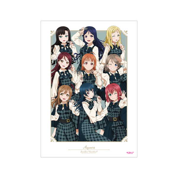 ラブライブ！サンシャイン!! 描き下ろし A3マット加工ポスター 集合 チェックワンピース衣装ver.【予約 再販 9月中旬 発売予定】