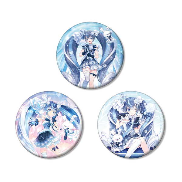 SNOW MIKU 2025 100mm 캔 배지 3 개 세트 스노우 미쿠 Art by tokki / KEI / 츠나코