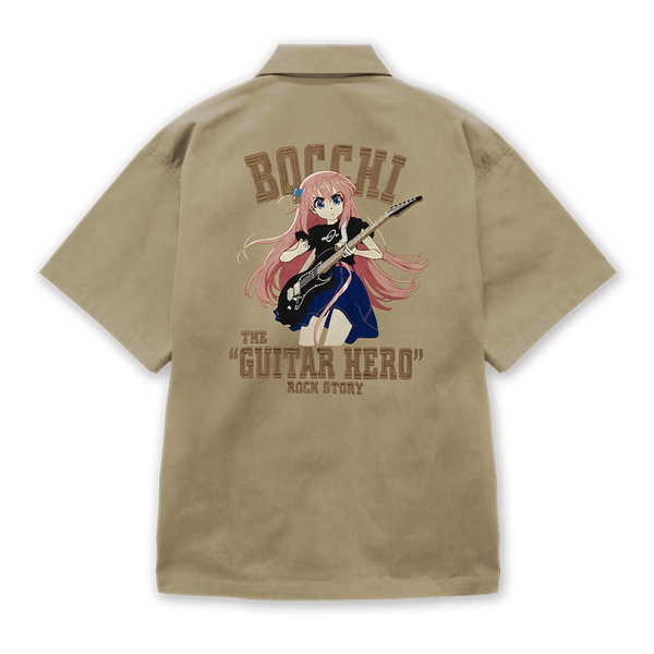 ぼっち・ざ・ろっく！ 刺繍ワークシャツ 後藤ひとり Playing the guitar Ver. 2025MODEL SAND KHAKI-L【予約 再販 6月下旬 発売予定】