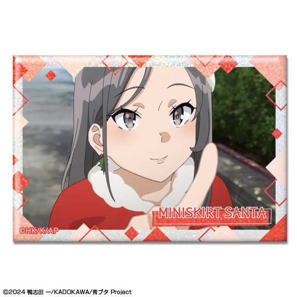 青春ブタ野郎はサンタクロースの夢を見ない ホログラム缶バッジ デザイン11 ミニスカサンタ【予約 再販 3月下旬 発売予定】
