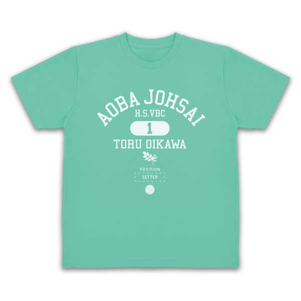 ハイキュー!! ドライTシャツ 及川徹 カレッジ MINT GREEN-M【予約 再販 5月下旬 発売予定】