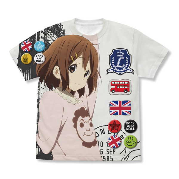 けいおん！ フルグラフィックTシャツ 平沢唯 the UK Ver. WHITE-XL【予約 03/下 発売予定】