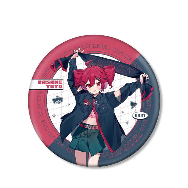 Kasane Teto BIG Can Badge - Newly Illustrated Motif Jacket Ver. - Art by Konaki Kinako [Pre-order, Re-release, Scheduled for Early November Release]