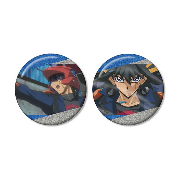 (s)遊☆戯☆王5D's 不動遊星 場面写ｸﾞﾘｯﾀｰ缶ﾊﾞｯｼﾞ2個ｾｯﾄ