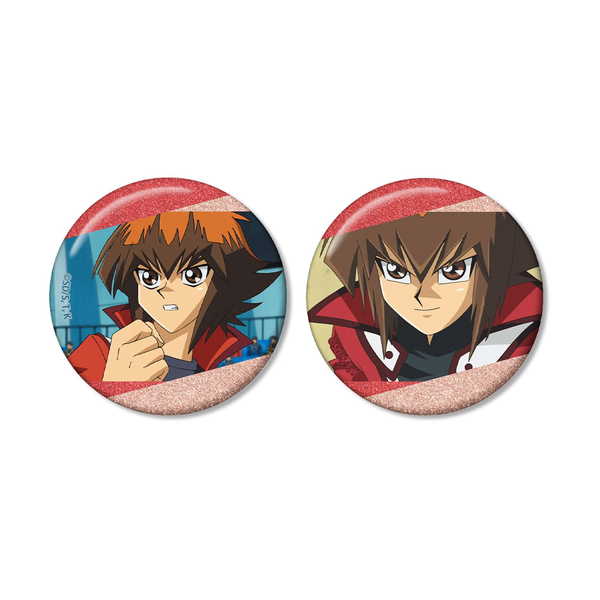 (s)遊☆戯☆王ﾃﾞｭｴﾙﾓﾝｽﾀｰｽﾞGX 遊城十代 場面写ｸﾞﾘｯﾀｰ缶ﾊﾞｯｼﾞ2個ｾｯﾄ