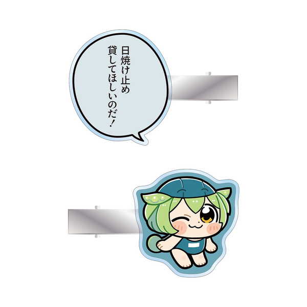 ずんだもん アクリルヘアクリップ2個セット 大川ぶくぶさんイラスト スクール水着ずんだもん スクールver.【予約 08/下 発売予定】