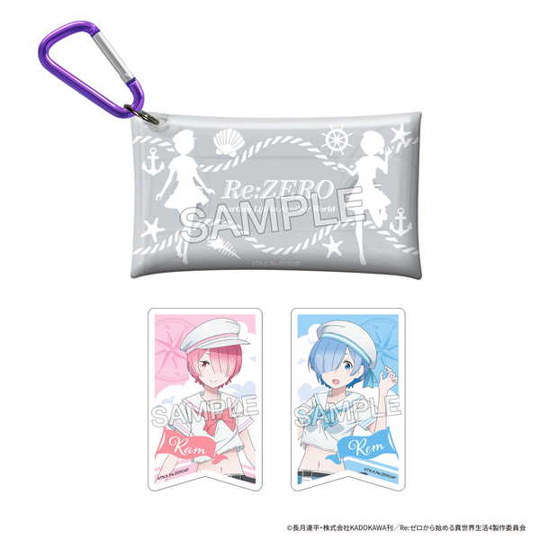 ＜商品名＞Re:ゼロから始める異世界生活 ステッカー入りマルチケース マリン ver. ラム＆レム＜商品内容＞「Re:ゼロから始める異世界生活」より、ステッカー入りマルチケースが登場！マリン衣装の描き下ろしイラストを使用したカラビナ付きマルチケースと、ラムとレムのステッカーがセットになった商品です！【サイズ】 マルチケース：約H60mm×W110mm　ステッカー：約H70mm×W44mm(共通)【素材】 本体：PVC、アルミニウム　ステッカー：紙＜発売日＞2026/12/未定　＜メーカー＞KADOKAWA　＜JANコード＞4550687243345　＜型番＞　＜予約1次締切＞2026/10/06　　おすすめ商品Re:ゼロから始める異世界生活 きらきらビッグ缶バッジセット マリン ver. ラム＆レムRe:ゼロから始める異世界生活 クリアファイルセット マリン ver. ラム＆レムRe:ゼロから始める異世界生活　リゼロ　ポーチ　小物入れ