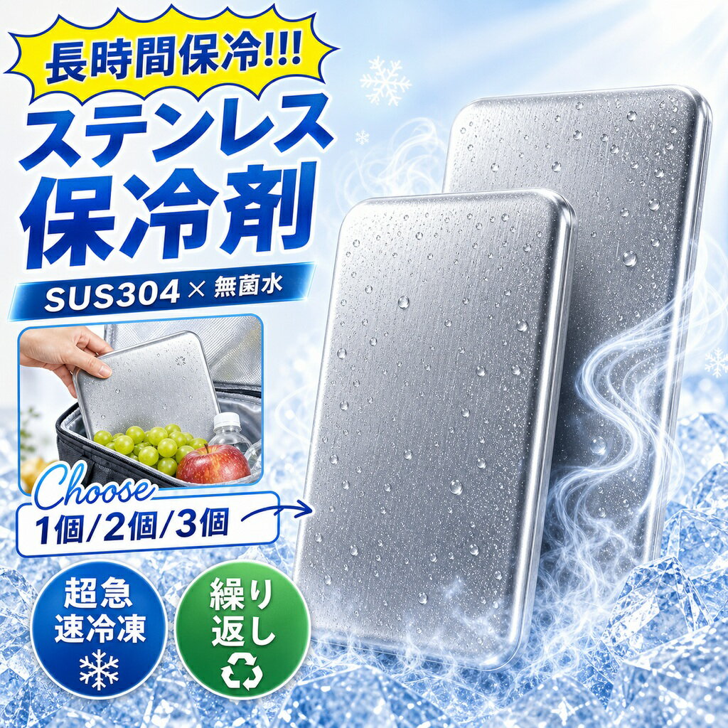 保冷剤 ステンレス チタン 強力 長時間 2個セット 2026 クーラーボックス 小型 ア...