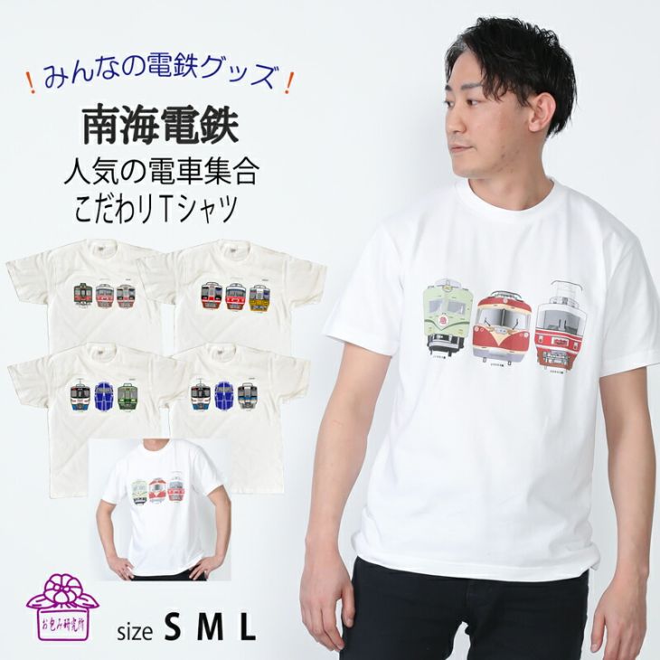 tシャツ メンズ 半袖 ギフト 【 南海電鉄 沿線シリーズ 】 高野線 南海線 電車tシャツ 大人 鉄道グッズ コレクション おしゃれ ゆったり 電車 誕生日 綿 白 趣味 ポイント消化 キャンプ 夏 夏 f 運動会