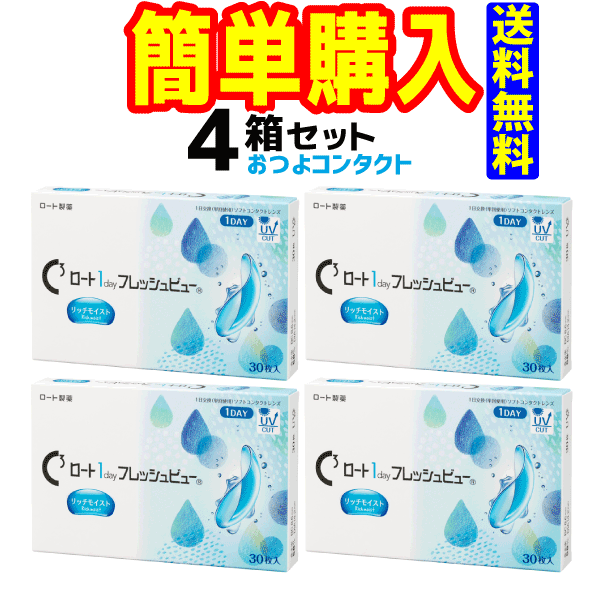 ロート製薬 ワンデーフレッシュビューリッチモイスト1箱30枚入 4箱