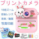 \SALE限定10%off/プリントカメラ キッズ 子供用カメラ トイカメラ【可愛いウサギキャラ】 6本水彩ペン 3本印刷用紙付 こどもカメラ カメラ 前後48...