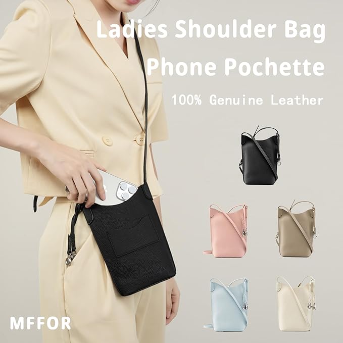 [MFFOR] スマホポーチ ミニショルダーバッグ 本革 レディース スマホショルダー 斜め掛けバッグ 軽量 小さめ 薄型 コンパクト カジュアル シンプル おしゃれ 斜め掛け 肩掛け 人気(4)