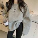 ノーフード ニットスウェット 女 プリント が おしゃれ な 長袖 トップス 春 秋 の カジュアル に