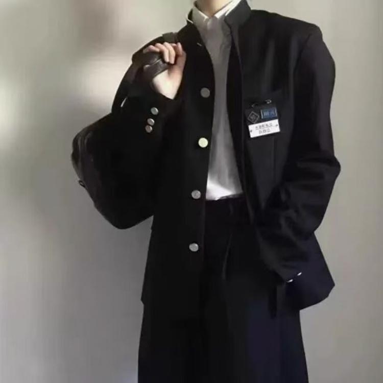学生服 詰襟 ブレザー 上下セット ジャケット ズボン 学ラン メンズ 上着 ジュニア ボーイズ スラックス ラウンド襟 卒業式 男子 スクール 制服 ウエストゴム 高校生 中学生 通学 学生服 学生服 入学式 丸洗い コスプレ衣装 仮装 黒