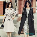 トレンチコート レディース スプリングコート 春服 秋 ロング丈 ベルト付き オシャレ アウター 上品 高級感 韓国風 卒業式 服 母 通勤 OL