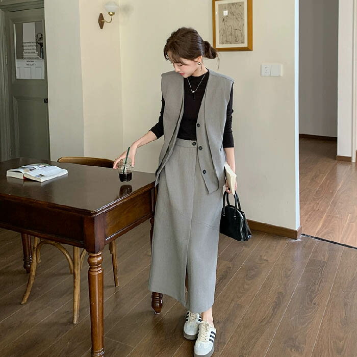 スカートスーツ レディース ベスト スカート セットアップ レディース ベスト ジレ スカートスーツ ス..