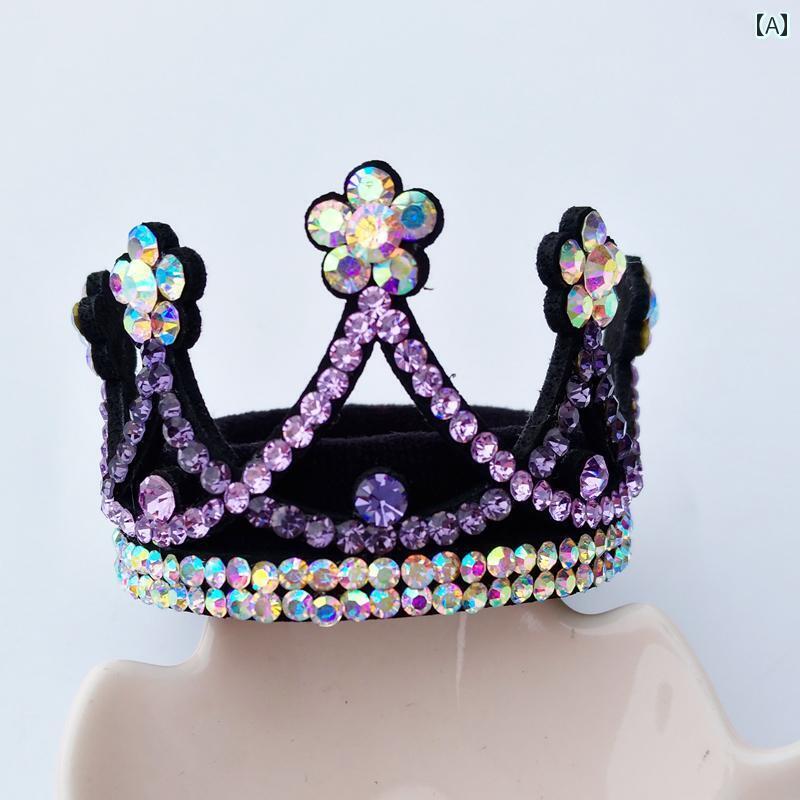 新体操 髪飾り 韓国 子供 女の子 お団子ヘア 花 クラウン ラインストーン レザー ゴムバンド キラキラ おしゃれ プリンセス アクセサリー 紫 ピンク 白 ダンス パフォーマンススタイル: 韓国ヘアアクセサリー分類: ヘアロープ