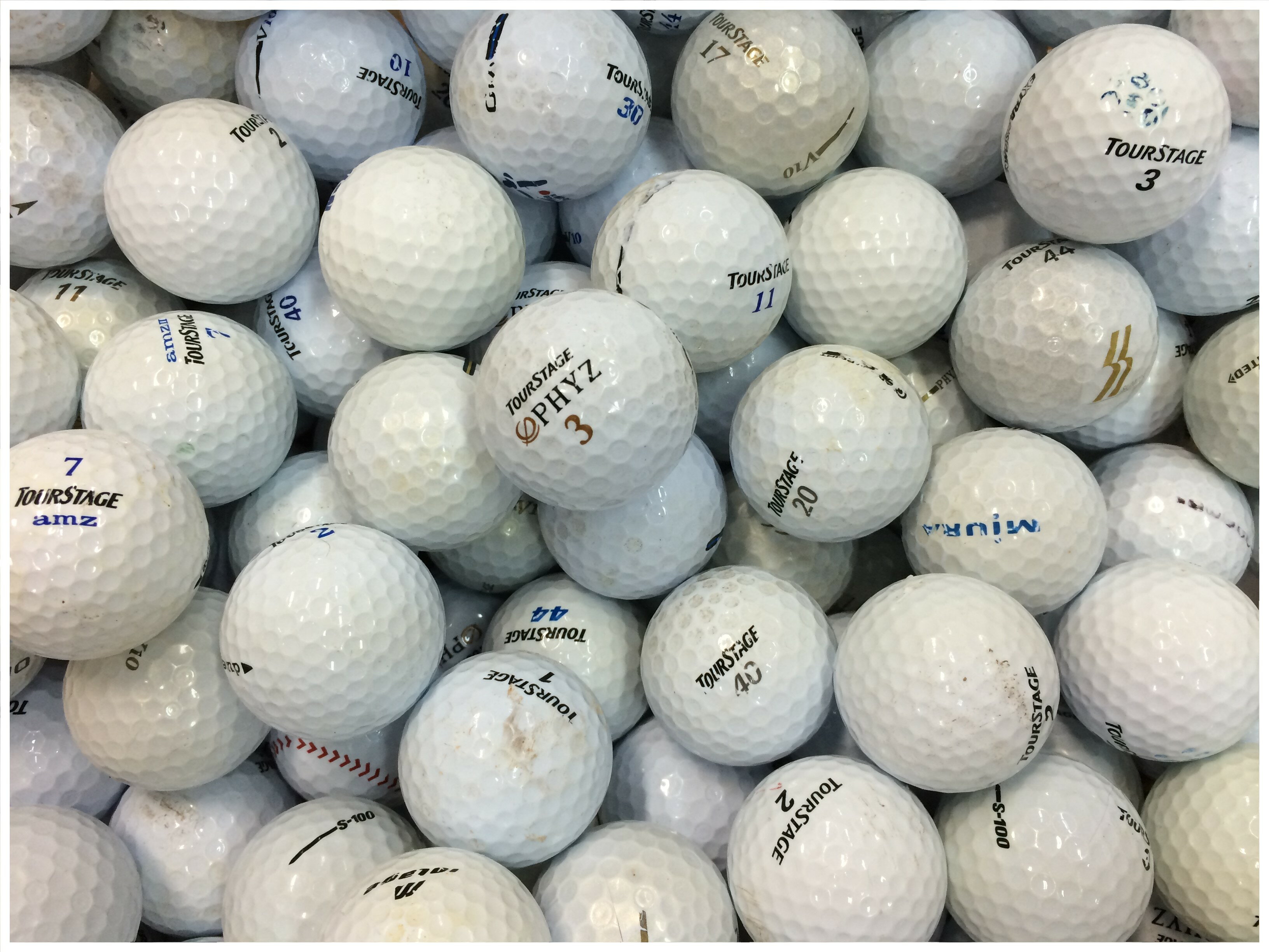 ツアーステージ TOURSTAGE シリーズ混合 ホワイト R級 ロストボール ゴルフボール 【中古】 1球バラ売りのサムネイル