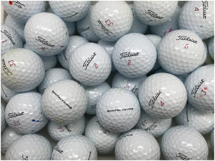 【5％OFFクーポン＆送料無料】 タイトリスト Titleist PROV1x 2021年モデル ホワイト B級 ロストボール ゴルフボール 【中古】 15球セット