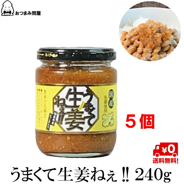 博屋 吾妻食品 うまくて生姜ねえ 240g x 5個  国産 調味料