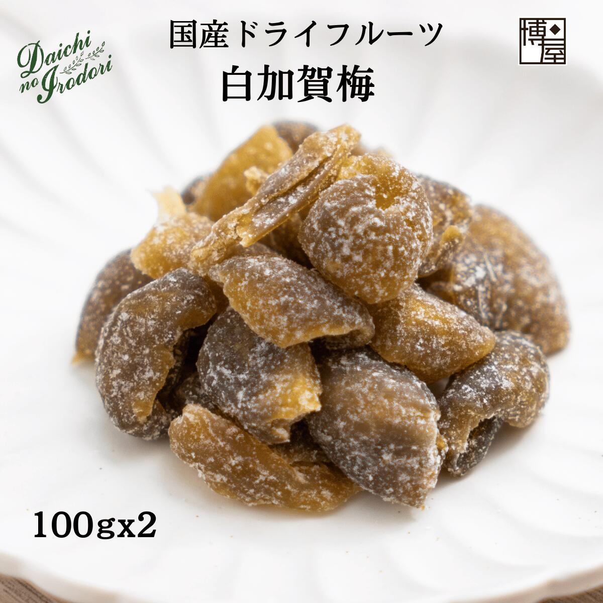 博屋 国産 ドライフルーツ 白加賀梅 100g x 2袋 送料無料 ビタミン フルーツ ミネラル 果物 梅 ビタミンe くだもの ビタミンC 食物繊維 ビタミンA 柑橘 トコフェロール うめ エイジングケア ポリフェノール 柑橘系