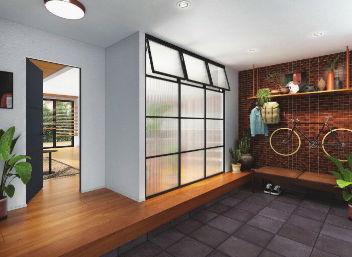 YKKAP famitto 室内窓 窓台設置 片側オープン納まり すべり出し窓+FIX窓 11005 リフォーム DIY 間仕切り 室内明り取り 室内用窓 ファミットマット（強化ガラス） ブラック（強化ガラス）