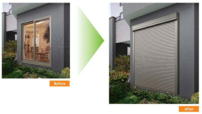 LIXIL 後付け リフォームシャッター 電動 W2001mm〜W2908mm×H580mm〜H1100mm 耐風タイプ 標準納 ouchi-kenzai-10016338 おうちの建材 楽天市場店 サンプル画像2