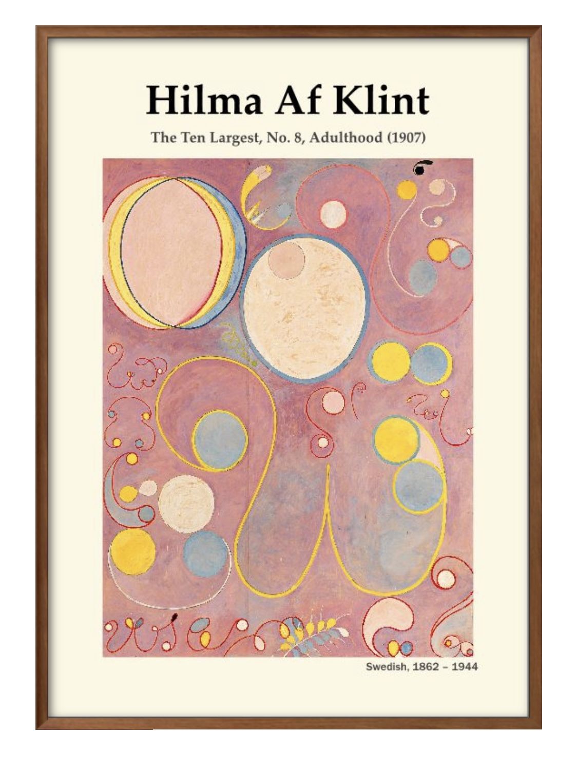 ヒルマ アフ クリント A3 サイズ ポスター アート おしゃれ 絵画 インテリア 北欧 イラスト マット紙 艶消し アートパネル 額 フレーム デザイン 壁掛...