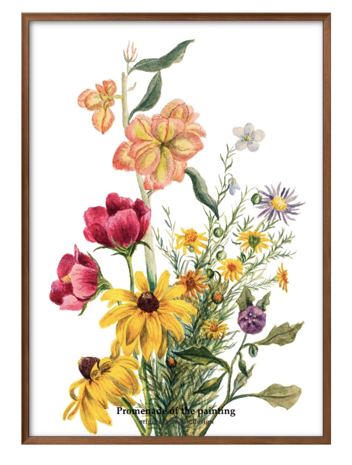 花 フラワー 絵画の散歩道 オリジナル商品 A3 サイズ ポスター アート おしゃれ 絵画 インテリア 北欧 イラスト マット紙 艶消し アートパネル 額 フレ...