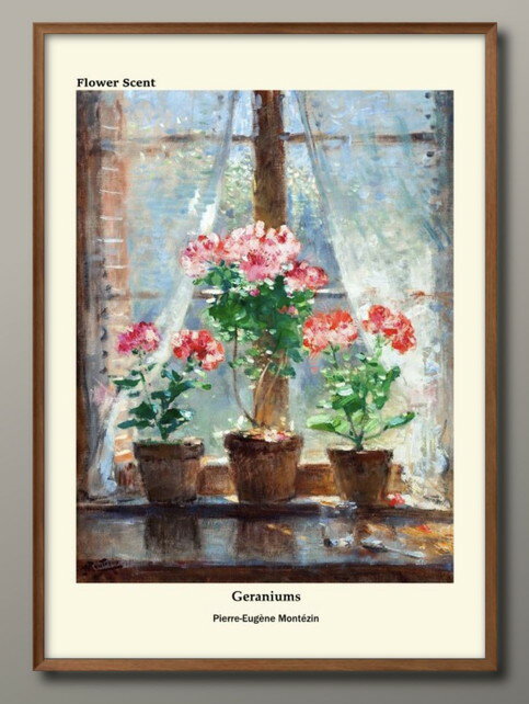 花の香りシリーズ オリジナル商品 Geraniums A3 サイズ ポスター アート おしゃれ 絵画 インテリア 北欧 イラスト マット紙 艶消し アートパネル...