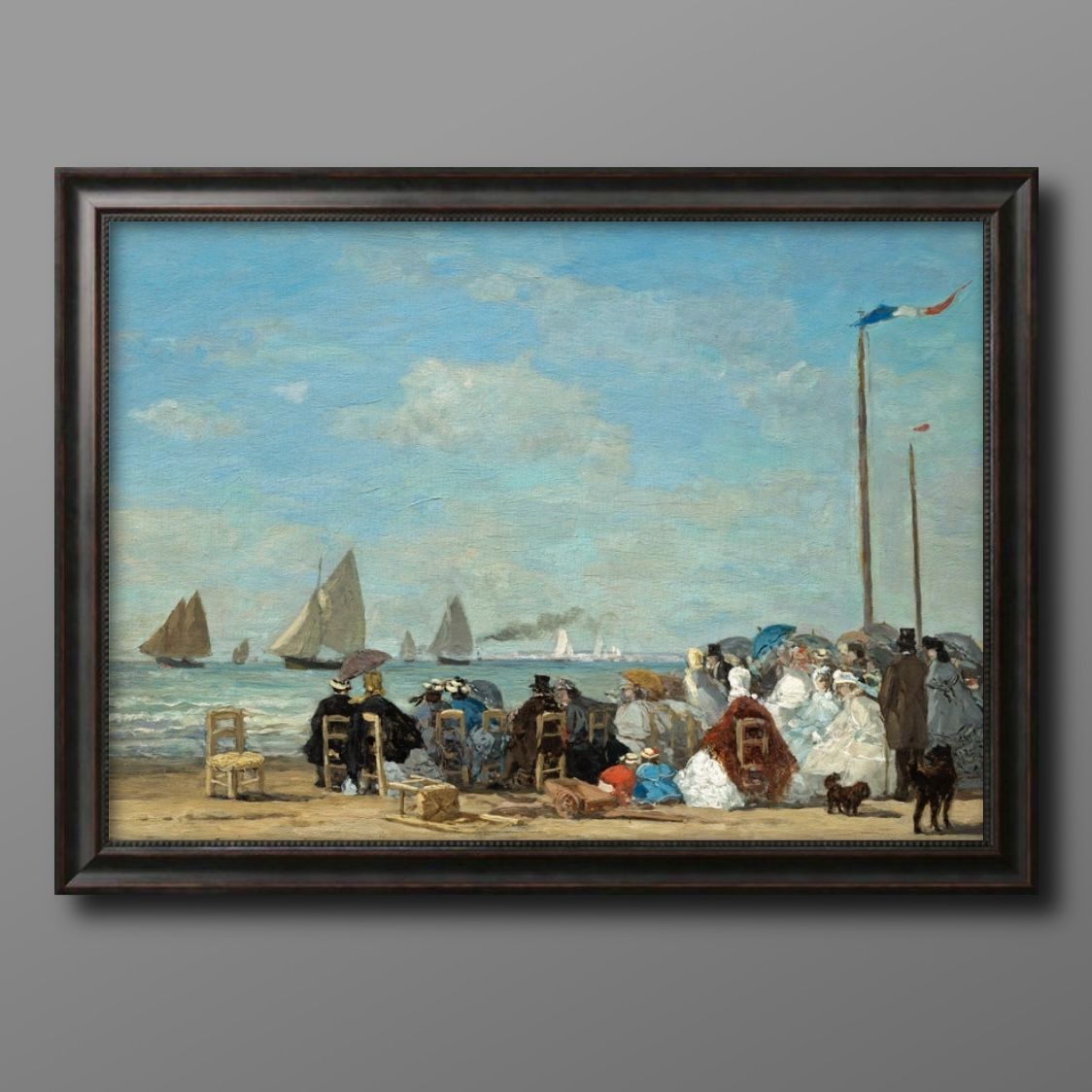  ֡ Beach Scene at Trouville A3  ݥ    ƥꥢ ̲ 饹 ޥåȻ ...