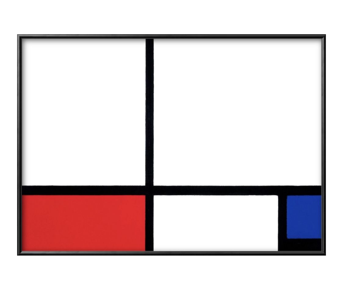 ピエト モンドリアン 赤と青のコンポジションI A3 サイズ ポスター アート おしゃれ 絵画 インテリア 北欧 イラスト マット紙 艶消し アートパネル 額 ...