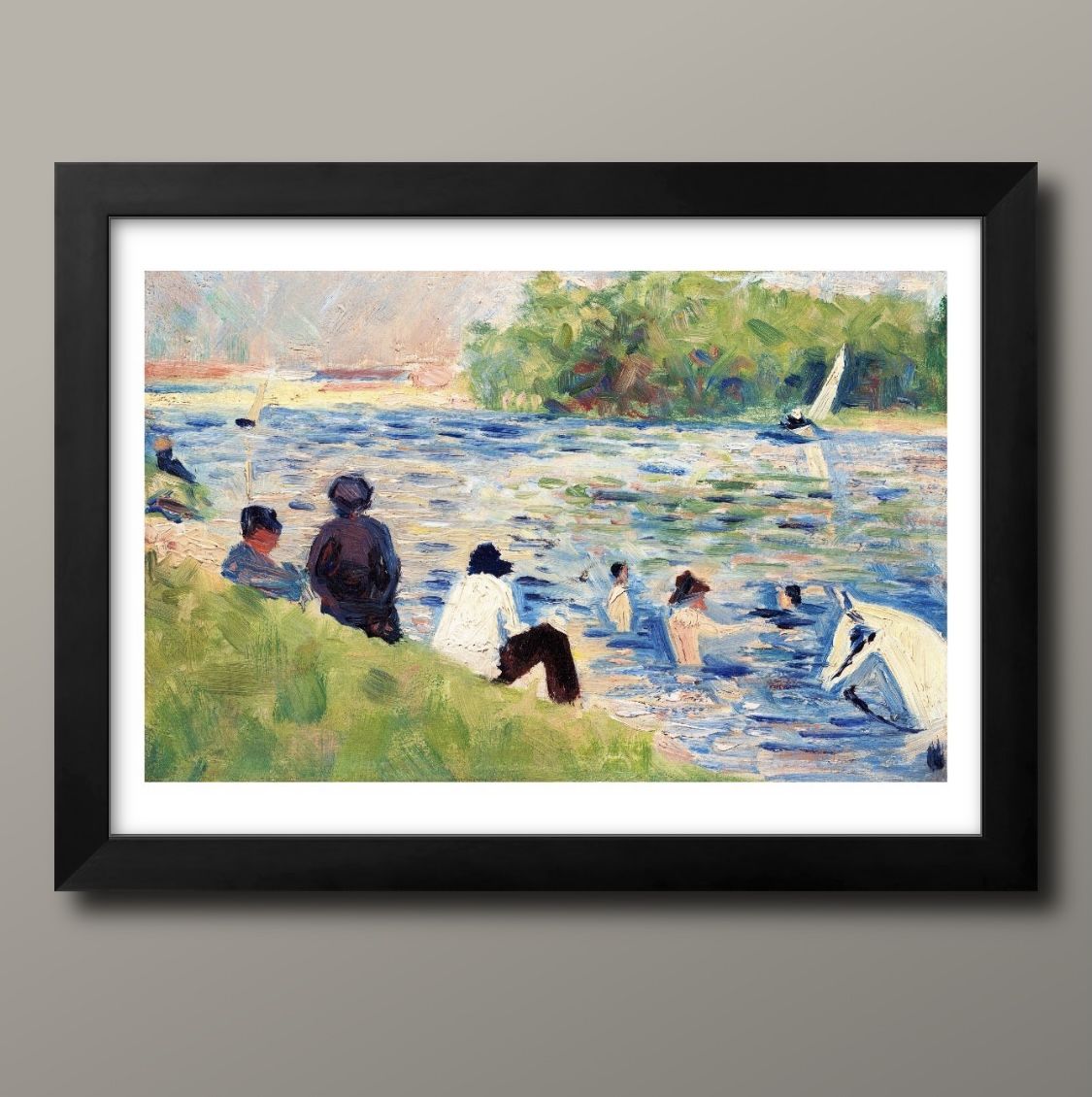 ジョルジュ スーラ 入浴者 A3 サイズ ポスター アート おしゃれ 絵画 インテリア 北欧 イラスト マット紙 艶消し アートパネル 額 フレーム デザイン ...