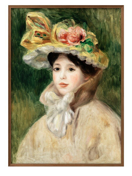 オーギュスト ルノワール Woman with Capeline A3 サイズ ポスター アート おしゃれ 絵画 インテリア 北欧 イラスト マット紙 艶消し ...