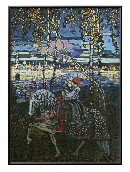 ワシリー カンディンスキー 馬上の二人 A3 サイズ ポスター アート おしゃれ 絵画 インテリア 北欧 イラスト マット紙 艶消し アートパネル 額 フレーム...