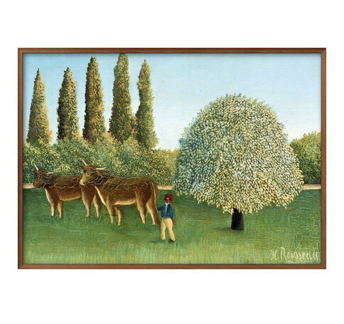 アンリ ルソー 牧草地 A3 サイズ ポスター アート おしゃれ 絵画 インテリア 北欧 イラスト マット紙 艶消し アートパネル 額 フレーム デザイン 壁掛...