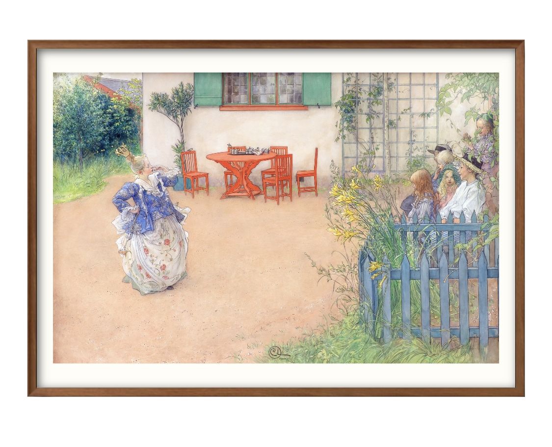 カール ラーション Lisbeth in 'Blue bird' A3 サイズ ポスター アート おしゃれ 絵画 インテリア 北欧 イラスト マット紙 艶消し ...