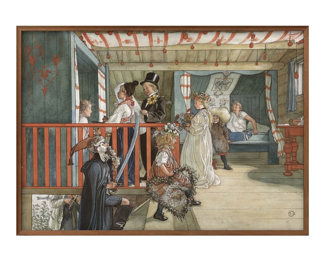 カール ラーション 聖名祝日 A3 サイズ ポスター アート おしゃれ 絵画 インテリア 北欧 イラスト マット紙 艶消し アートパネル 額 フレーム デザイン...