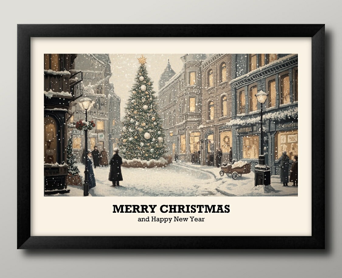 ꡼ꥹޥ Xmas Christmas 󥿥 ӥơ饹 A3  ݥ    ƥꥢ ̲ 饹 ...