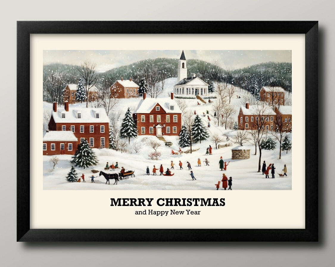 メリークリスマス Xmas Christmas サンタクロース ビンテージイラスト A3 サイズ ポスター アート おし..