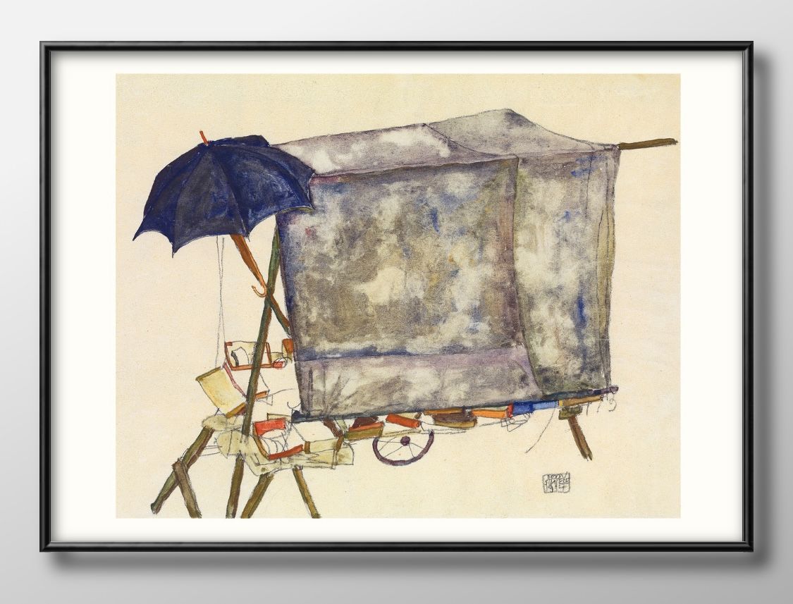 エゴン シーレ Street Cart A3 サイズ ポスター アート おしゃれ 絵画 インテリア 北欧 イラスト マット紙 艶消し アートパネル 額 フレーム...
