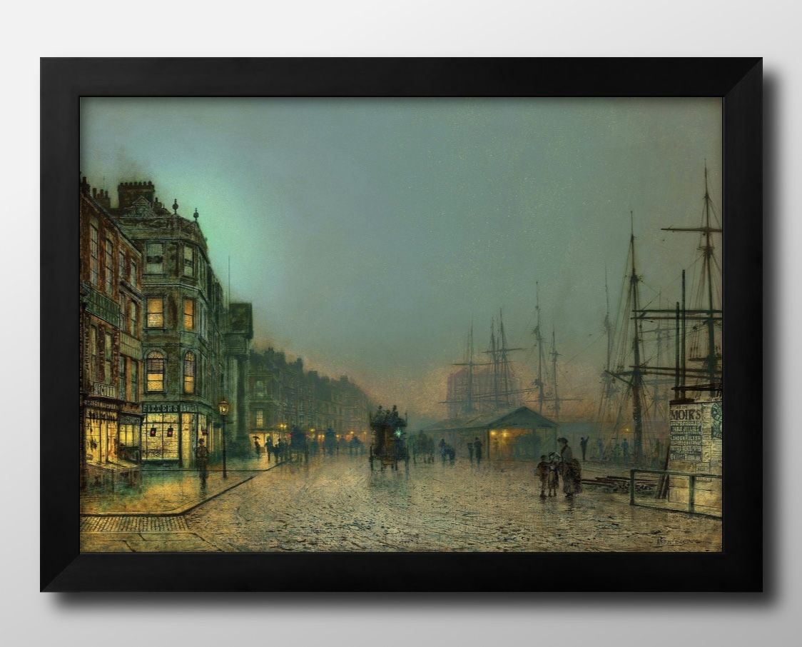 ジョン アトキンソン グリムショー リバプールの灯り A3 サイズ ポスター アート おしゃれ 絵画 インテリア 北欧 イラスト マット紙 艶消し アートパネル...