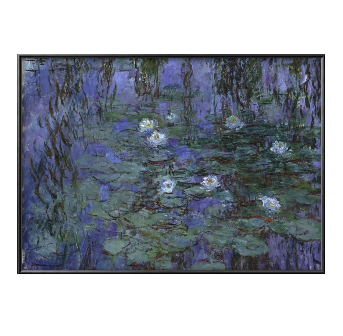 クロード モネ 青い睡蓮 A3 サイズ ポスター アート おしゃれ 絵画 インテリア 北欧 イラスト マット紙 艶消し アートパネル 額 フレーム デザイン 壁...