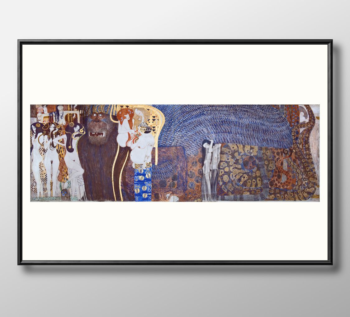 グスタフ クリムト 歓喜の歌 A3 サイズ ポスター アート おしゃれ 絵画 インテリア 北欧 イラスト マット紙 艶消し アートパネル 額 フレーム デザイン...